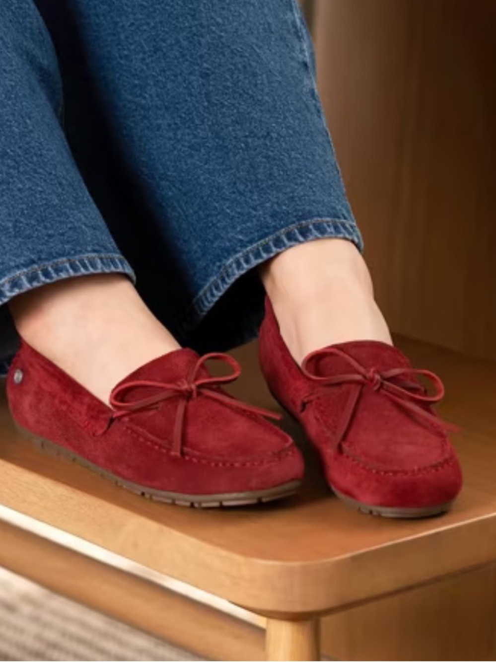 Michael Kors Women’s Burgundy Suede Bow Loafers